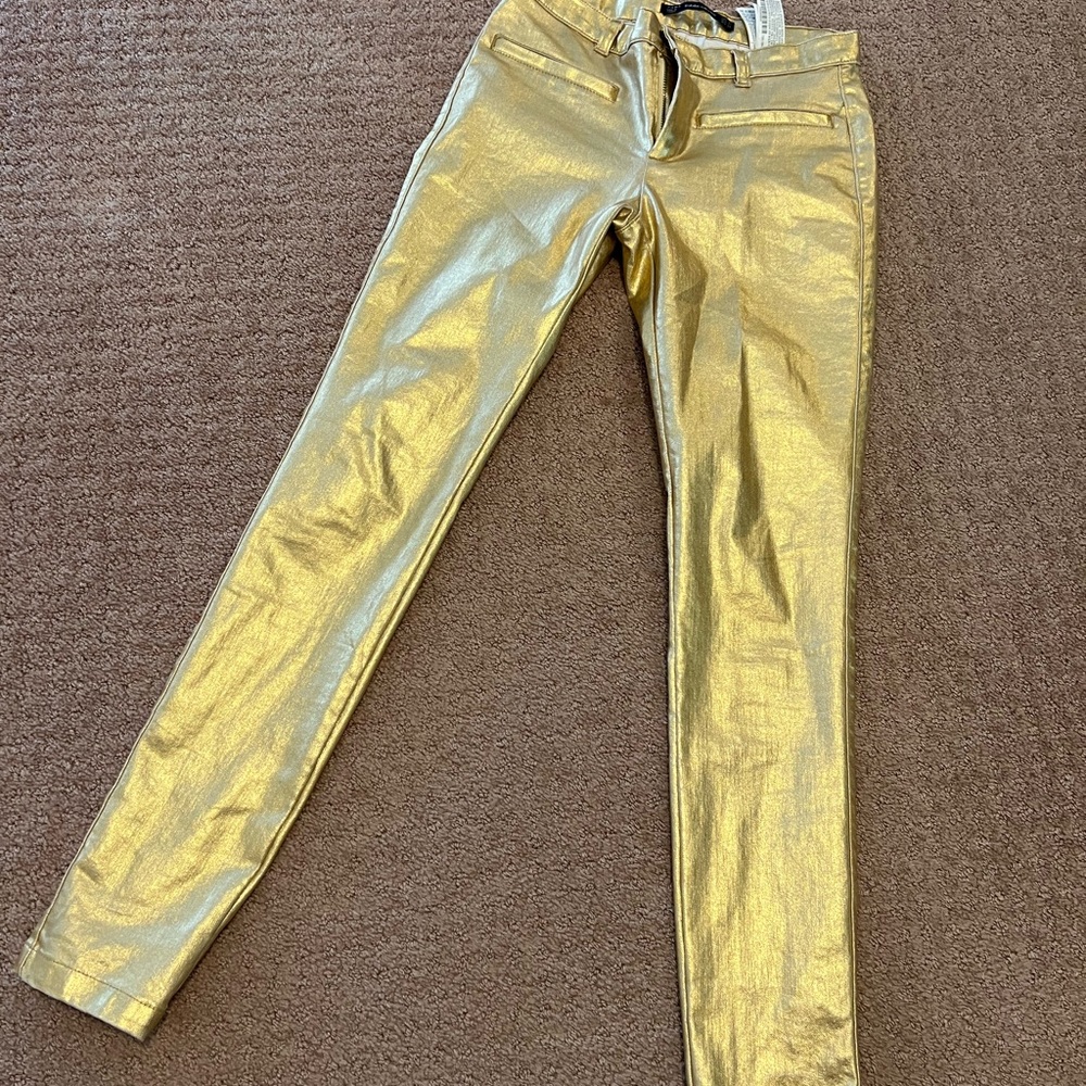 Gold jeans Zara